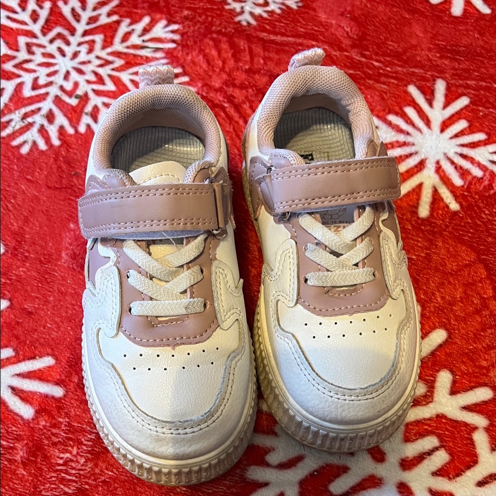 Charming Pink and White Kids Sneakers